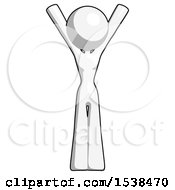 Poster, Art Print Of White Design Mascot Woman Hands Up