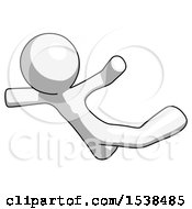 Poster, Art Print Of White Design Mascot Man Skydiving Or Falling To Death