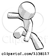 Halftone Design Mascot Man Action Hero Jump Pose