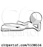 Halftone Design Mascot Woman Reclined On Side
