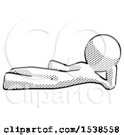 Halftone Design Mascot Man Reclined On Side