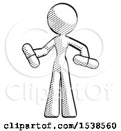 Halftone Design Mascot Woman Red Pill Or Blue Pill Concept