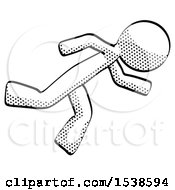Halftone Design Mascot Man Running While Falling Down