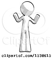 Halftone Design Mascot Man Shrugging Confused