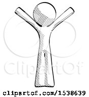 Poster, Art Print Of Halftone Design Mascot Man With Arms Out Joyfully