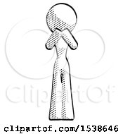 Poster, Art Print Of Halftone Design Mascot Woman Laugh Giggle Or Gasp Pose