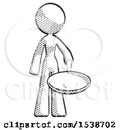 Poster, Art Print Of Halftone Design Mascot Woman Frying Egg In Pan Or Wok