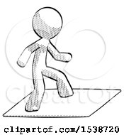 Poster, Art Print Of Halftone Design Mascot Man On Postage Envelope Surfing