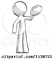 Poster, Art Print Of Halftone Design Mascot Man Holding Football Up