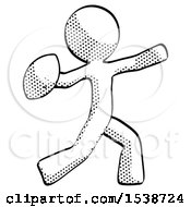 Halftone Design Mascot Man Throwing Football
