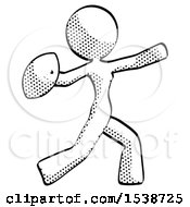 Halftone Design Mascot Woman Throwing Football