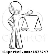 Poster, Art Print Of Halftone Design Mascot Man Holding Scales Of Justice