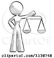Poster, Art Print Of Halftone Design Mascot Woman Holding Scales Of Justice