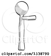 Halftone Design Mascot Man Pointing Right