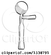 Halftone Design Mascot Woman Pointing Right