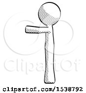 Poster, Art Print Of Halftone Design Mascot Man Pointing Left