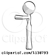Halftone Design Mascot Woman Pointing Left