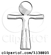 Halftone Design Mascot Man T Pose Arms Up Standing