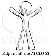 Halftone Design Mascot Man Surprise Pose Arms And Legs Out