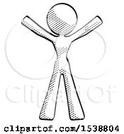 Halftone Design Mascot Woman Surprise Pose Arms And Legs Out