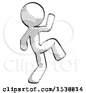 Poster, Art Print Of Halftone Design Mascot Man Kick Pose Start