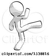 Poster, Art Print Of Halftone Design Mascot Man Kick Pose