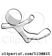 Halftone Design Mascot Man Skydiving Or Falling To Death