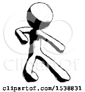Ink Design Mascot Man Karate Defense Pose Right