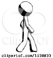 Ink Design Mascot Man Walking Right Side View