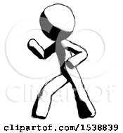 Ink Design Mascot Man Martial Arts Defense Pose Left