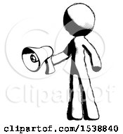 Poster, Art Print Of Ink Design Mascot Man Holding Megaphone Bullhorn Facing Right