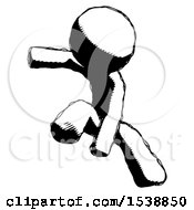 Ink Design Mascot Man Action Hero Jump Pose