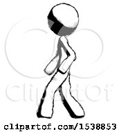Ink Design Mascot Woman Walking Left Side View