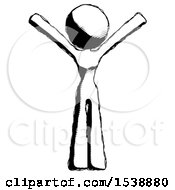 Ink Design Mascot Woman With Arms Out Joyfully