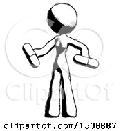 Ink Design Mascot Woman Red Pill Or Blue Pill Concept