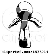 Poster, Art Print Of Ink Design Mascot Man Looking Down Through Magnifying Glass