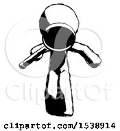 Ink Design Mascot Man Looking Down Through Magnifying Glass