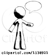 Poster, Art Print Of Ink Design Mascot Man With Word Bubble Talking Chat Icon