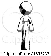 Poster, Art Print Of Ink Design Mascot Woman Walking Front View