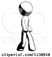 Poster, Art Print Of Ink Design Mascot Man Walking Turned Right Front View