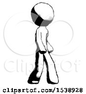 Ink Design Mascot Man Walking Turned Right Front View