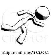 Ink Design Mascot Woman Running While Falling Down