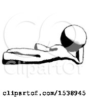 Poster, Art Print Of Ink Design Mascot Man Reclined On Side