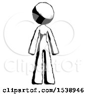 Poster, Art Print Of Ink Design Mascot Woman Standing Facing Forward