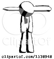 Poster, Art Print Of Ink Design Mascot Man Head Impaled With Pen