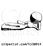 Ink Design Mascot Woman Reclined On Side