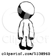Ink Design Mascot Man Kneeling Front Pose