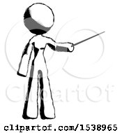 Poster, Art Print Of Ink Design Mascot Woman Teacher Or Conductor With Stick Or Baton Directing