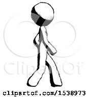 Ink Design Mascot Woman Walking Right Side View