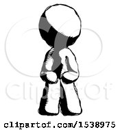 Poster, Art Print Of Ink Design Mascot Man Squatting Facing Front